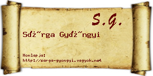 Sárga Gyöngyi névjegykártya