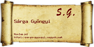Sárga Gyöngyi névjegykártya